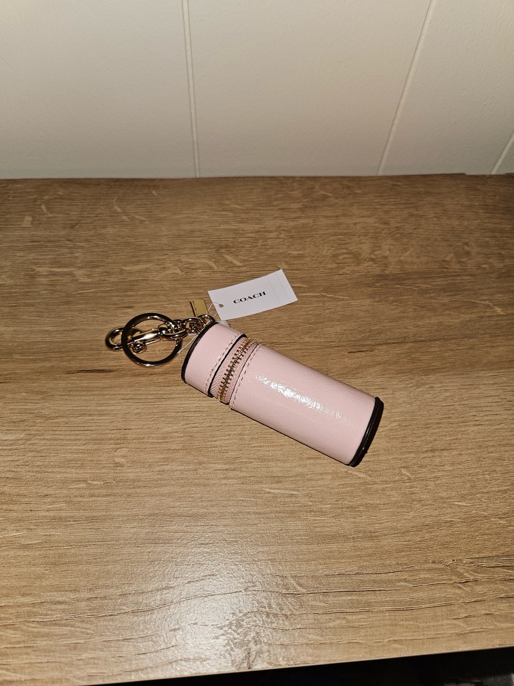 Coach Pink Leather Lipstick charm